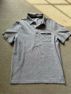 Zella Light Gray Men's Polo with Chest Pocket